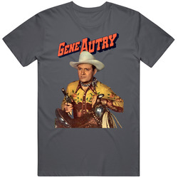 Gene Autry Vintage Charcoal Grey Unisex Cotton T Shirt
