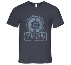 Aperture Science Innovations Portal Vintage Charcoal Grey Unisex Cotton T Shirt Aperture Science Innovations Portal Vintage Charcoal Grey Unisex Cotton T Shirt