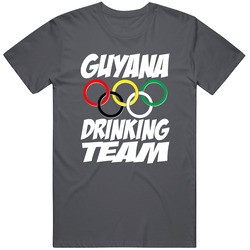Official Guyana Olympic Drinking Team Vintage Charcoal Grey Unisex Cotton T Shirt Official Guyana Olympic Drinking Team Vintage Charcoal Grey Unisex Cotton T Shirt