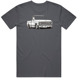 1972 Chevy Truck Vintage Charcoal Grey Unisex Cotton T Shirt 1972 Chevy Truck Vintage Charcoal Grey Unisex Cotton T Shirt
