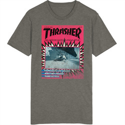 Thrasher Magazine Grunge Vintage Charcoal Grey Unisex Cotton T Shirt Thrasher Magazine Grunge Vintage Charcoal Grey Unisex Cotton T Shirt