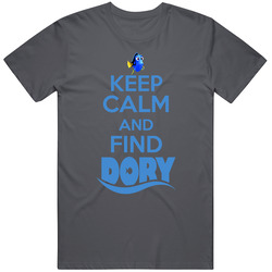 Finding Dory Keep Calm Funny Vintage Charcoal Grey Unisex Cotton T Shirt Finding Dory Keep Calm Funny Vintage Charcoal Grey Unisex Cotton T Shirt