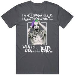 Jared Leto Joker I Am Not Gonna Charcoal Vintage Charcoal Grey Unisex Cotton T Shirt Jared Leto Joker I Am Not Gonna Charcoal Vintage Charcoal Grey Unisex Cotton T Shirt