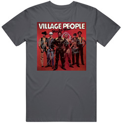 Village People Retro Disco Music Vintage Charcoal Grey Unisex Cotton T Shirt Village People Retro Disco Music Vintage Charcoal Grey Unisex Cotton T Shirt