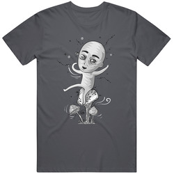 Mushroom Man Grey Vintage Charcoal Grey Unisex Cotton T Shirt Mushroom Man Grey Vintage Charcoal Grey Unisex Cotton T Shirt