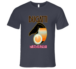 Bugatti Le Pur-sang Des Automobiles Retro Design Vintage Charcoal Grey Unisex Cotton T Shirt Bugatti Le Pur-sang Des Automobiles Retro Design Vintage Charcoal Grey Unisex Cotton T Shirt