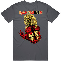 Ironman Maiden Vintage Charcoal Grey Unisex Cotton T Shirt Ironman Maiden Vintage Charcoal Grey Unisex Cotton T Shirt