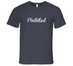 Charcoal Grey Pixilated Vintage Charcoal Grey Unisex Cotton T Shirt