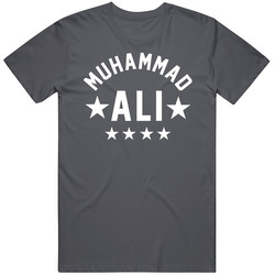 Muhammad Ali 5 Star Charcoal Gray Vintage Charcoal Grey Unisex Cotton T Shirt Muhammad Ali 5 Star Charcoal Gray Vintage Charcoal Grey Unisex Cotton T Shirt