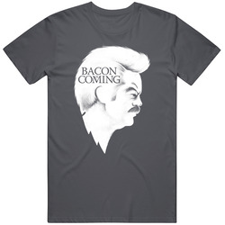 Bacon Is Coming Vintage Charcoal Grey Unisex Cotton T Shirt Bacon Is Coming Vintage Charcoal Grey Unisex Cotton T Shirt