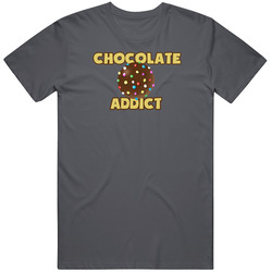 Chocolate Addict Candy Crush Vintage Charcoal Grey Unisex Cotton T Shirt