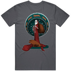 Hogfather Nouveau Vintage Charcoal Grey Unisex Cotton T Shirt Hogfather Nouveau Vintage Charcoal Grey Unisex Cotton T Shirt
