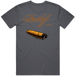 Cuban Cigar Tobacco Davidoff  Havana Habanos Smoke Logo Label  New Vintage Charcoal Grey Unisex Cotton T Shirt