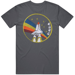 Alex Jones Nasa Vintage Charcoal Grey Unisex Cotton T Shirt