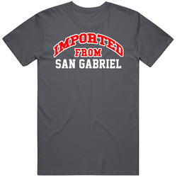 Imported From San Gabriel California Sports Team Trade Vintage Charcoal Grey Cotton T Shirt Imported From San Gabriel California Sports Team Trade Vintage Charcoal Grey Cotton T Shirt