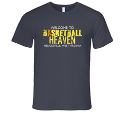 Welcome To Basketball Heaven Hedgesville, West Virginia Vintage Charcoal Grey Cotton T Shirt Welcome To Basketball Heaven Hedgesville, West Virginia Vintage Charcoal Grey Cotton T Shirt