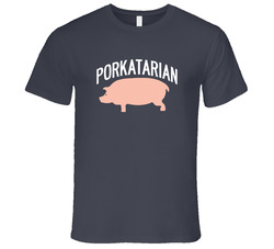 Porkatarian Funny Pig Pork Vegetarian Food Vintage Charcoal Grey Cotton T Shirt Porkatarian Funny Pig Pork Vegetarian Food Vintage Charcoal Grey Cotton T Shirt