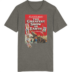 The Greatest Show On Earth Vintage Movie Vintage Charcoal Grey Cotton T Shirt The Greatest Show On Earth Vintage Movie Vintage Charcoal Grey Cotton T Shirt