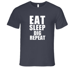Eat Sleep Dig Repeat Paleontologist Occupation Vintage Charcoal Grey Cotton T Shirt Eat Sleep Dig Repeat Paleontologist Occupation Vintage Charcoal Grey Cotton T Shirt