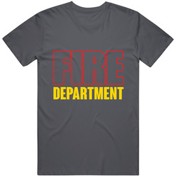 Fire Department Personalized City Customizable Vintage Charcoal Grey Cotton T Shirt