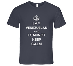 I Am Venezuelan I Cannot Keep Calm Parody Vintage Charcoal Grey Cotton T Shirt I Am Venezuelan I Cannot Keep Calm Parody Vintage Charcoal Grey Cotton T Shirt