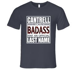 Because Badass Official Last Name Funny Vintage Charcoal Grey Cotton T Shirt