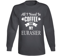 All I Need Is Coffee And My Dog Breed Pet Lover Customizable Vintage Charcoal Grey Cotton Long Sleeve T Shirt