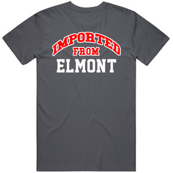 Imported From Elmont New York Sports Team Trade Vintage Charcoal Grey Cotton T Shirt Imported From Elmont New York Sports Team Trade Vintage Charcoal Grey Cotton T Shirt