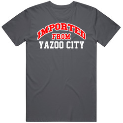 Imported From Yazoo City Mississippi Sports Team Trade Vintage Charcoal Grey Cotton T Shirt