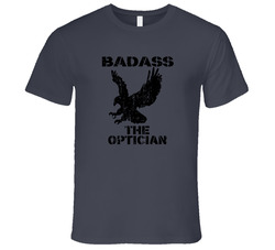 Badass The Optician Eagle Patriotic Vintage Charcoal Grey Cotton T Shirt Badass The Optician Eagle Patriotic Vintage Charcoal Grey Cotton T Shirt