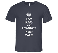 I Am Iraqi I Cannot Keep Calm Parody Vintage Charcoal Grey Cotton T Shirt