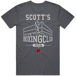 Scott Boxing Club Fighting Excerise Vintage Charcoal Grey Cotton T Shirt Scott Boxing Club Fighting Excerise Vintage Charcoal Grey Cotton T Shirt