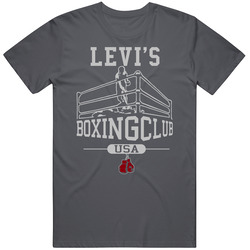 Levi Boxing Club Fighting Excerise Vintage Charcoal Grey Cotton T Shirt Levi Boxing Club Fighting Excerise Vintage Charcoal Grey Cotton T Shirt