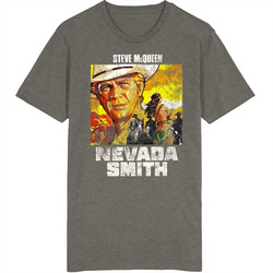 Nevada Smith 60s Western Movie Worn Look Vintage Unisex Vintage Charcoal Grey Cotton T Shirt Nevada Smith 60s Western Movie Worn Look Vintage Unisex Vintage Charcoal Grey Cotton T Shirt