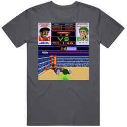 Piston Hurricane Knockout Mike Tyson Punch Out Retro Video Game Gamer Fan Vintage Charcoal Grey Cotton T Shirt