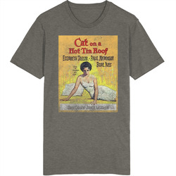 Cat On A Hot Tin Roof Vintage Movie Vintage Charcoal Grey Cotton T Shirt Cat On A Hot Tin Roof Vintage Movie Vintage Charcoal Grey Cotton T Shirt