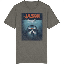 Jason Jaws Mashup Vintage Vintage Charcoal Grey Cotton T Shirt Jason Jaws Mashup Vintage Vintage Charcoal Grey Cotton T Shirt