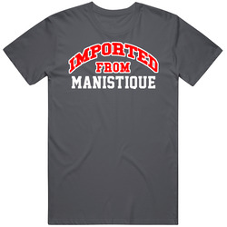 Imported From Manistique Michigan Sports Team Trade Vintage Charcoal Grey Cotton T Shirt Imported From Manistique Michigan Sports Team Trade Vintage Charcoal Grey Cotton T Shirt