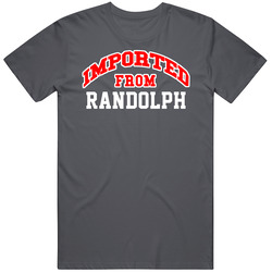 Imported From Randolph Massachusetts Sports Team Trade Vintage Charcoal Grey Cotton T Shirt Imported From Randolph Massachusetts Sports Team Trade Vintage Charcoal Grey Cotton T Shirt