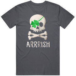 Arrrish Funny Irish Pirate St Patricks Day Vintage Charcoal Grey Cotton T Shirt Arrrish Funny Irish Pirate St Patricks Day Vintage Charcoal Grey Cotton T Shirt