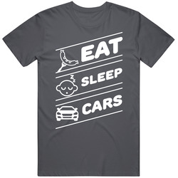 Eat Sleep Cars Funny Car Enthusiast Grease Monkey Dad Vintage Charcoal Grey Cotton T Shirt Eat Sleep Cars Funny Car Enthusiast Grease Monkey Dad Vintage Charcoal Grey Cotton T Shirt