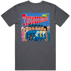Thunderbirds Are A Go Vintage Charcoal Grey Cotton T Shirt Thunderbirds Are A Go Vintage Charcoal Grey Cotton T Shirt