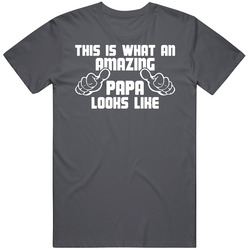 This Is What An Amazing Papa Looks Like Funny Dad Father's Day Vintage Charcoal Grey Cotton T Shirt This Is What An Amazing Papa Looks Like Funny Dad Father's Day Vintage Charcoal Grey Cotton T Shirt