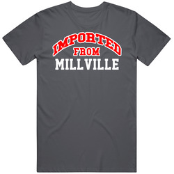 Imported From Millville New Jersey Sports Team Trade Vintage Charcoal Grey Cotton T Shirt Imported From Millville New Jersey Sports Team Trade Vintage Charcoal Grey Cotton T Shirt