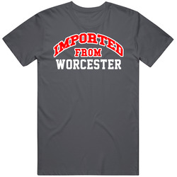 Imported From Worcester Massachusetts Sports Team Trade Vintage Charcoal Grey Cotton T Shirt Imported From Worcester Massachusetts Sports Team Trade Vintage Charcoal Grey Cotton T Shirt