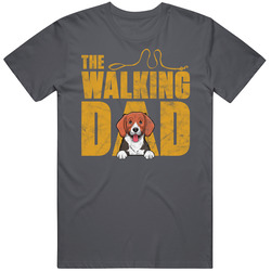 Beagle Walking Dad Father's Day Worn Look Vintage Charcoal Grey Cotton T Shirt Beagle Walking Dad Father's Day Worn Look Vintage Charcoal Grey Cotton T Shirt