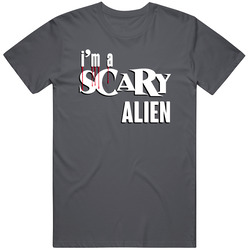 Im A Scary Alien Funny Lazy Halloween Costume Graphic Vintage Charcoal Grey Cotton T Shirt