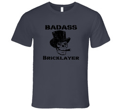 Badass Bricklayer Skull Occupation Vintage Charcoal Grey Cotton T Shirt Badass Bricklayer Skull Occupation Vintage Charcoal Grey Cotton T Shirt