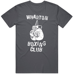 Wharton Boxing Club City Vintage Charcoal Grey Cotton T Shirt Wharton Boxing Club City Vintage Charcoal Grey Cotton T Shirt