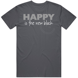 Happy Is The New Black Halle Berry Vintage Charcoal Grey Cotton T Shirt Happy Is The New Black Halle Berry Vintage Charcoal Grey Cotton T Shirt